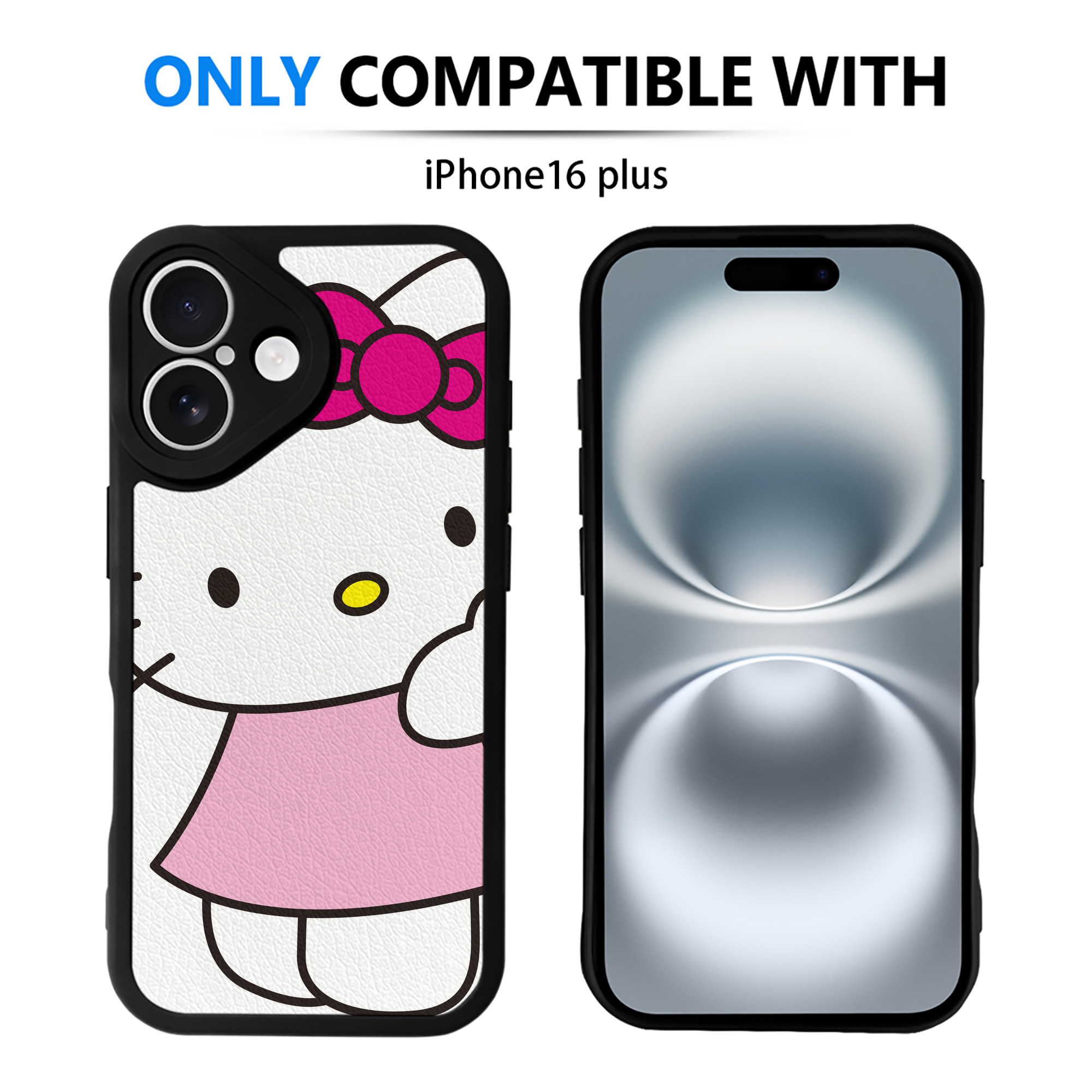 （画像用） Hello Kitty ハローキティ 【iPhone 16シリーズ対応】シリコンスマホケース（レザー調） 材質：シリコン